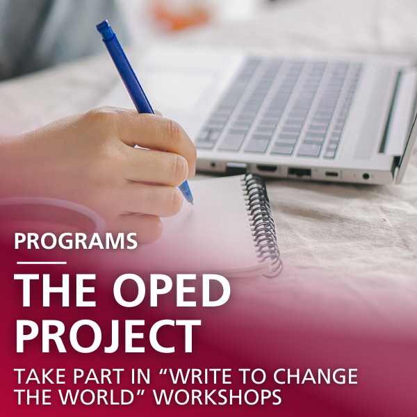 Programs: THE OPED PROJECT take part in “Write to Change the World” workshops