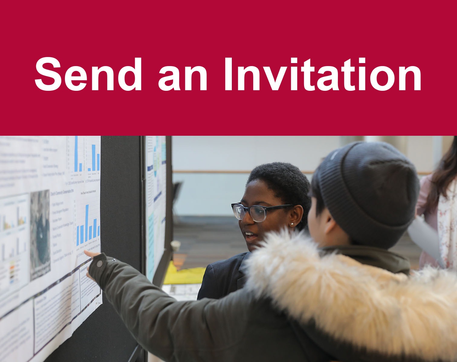 Send an Invitation image with two people talking